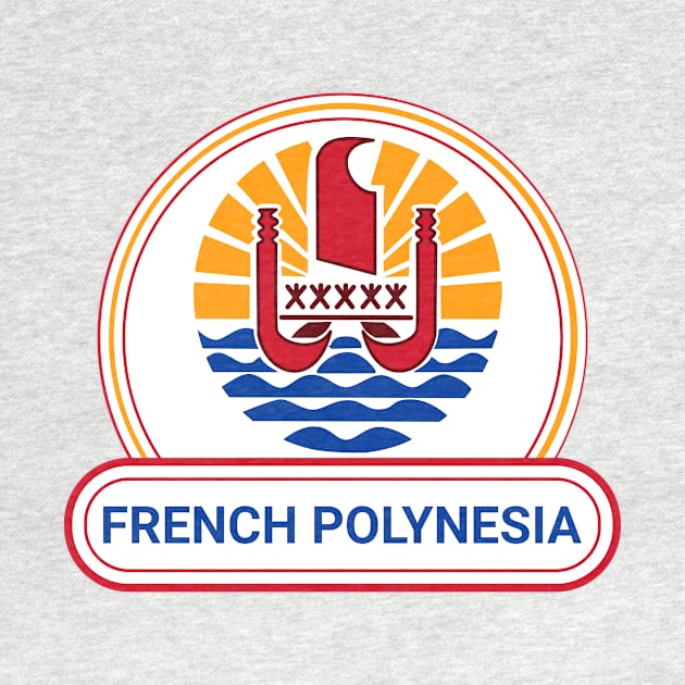 French Polynesia Country Badge - French Polynesia Flag by Yesteeyear